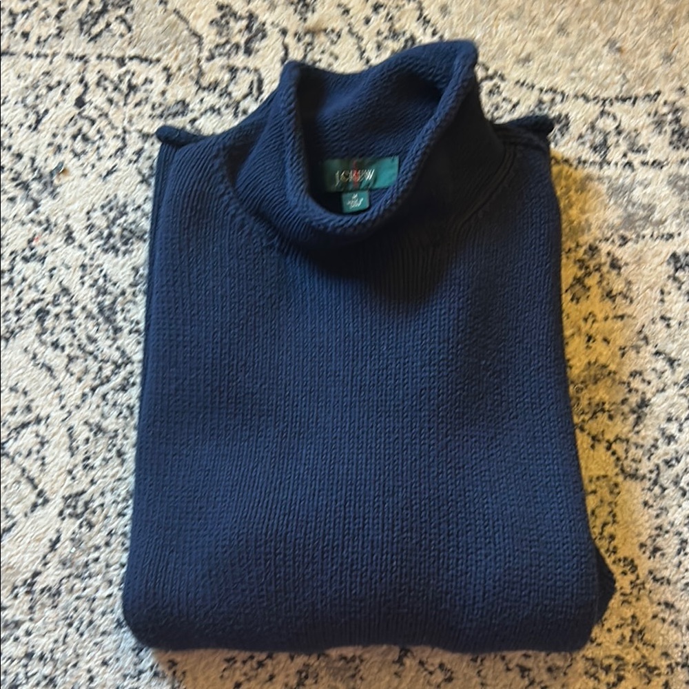 J. Crew Blue Turtleneck Sweater with roll neck